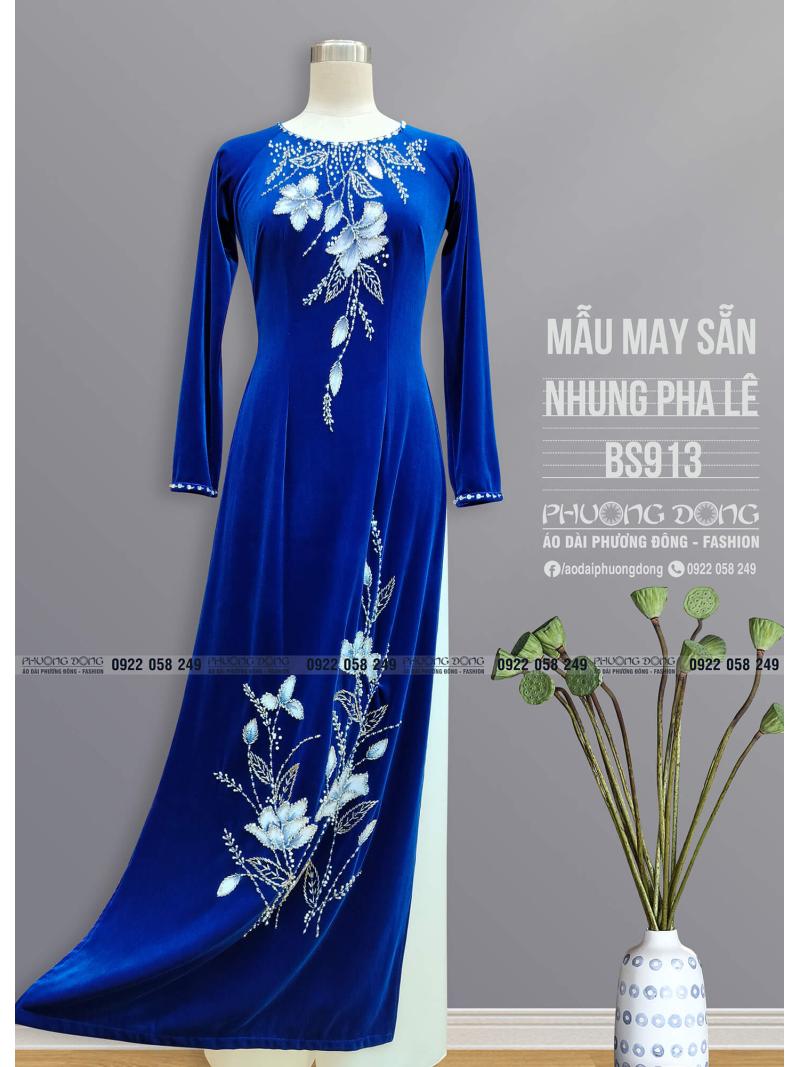 Áo Dài Bà Sui Nhung Đính Đá Pha Lê BS913